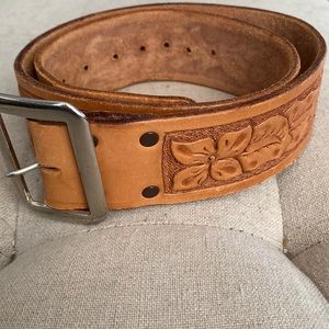Handmade leather belt.
